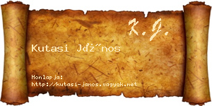 Kutasi János névjegykártya