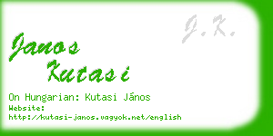 janos kutasi business card