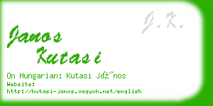 janos kutasi business card